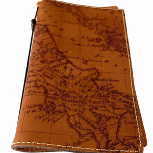 Patricia Nash Leather “Vinci Map Riot Rust” Leather Journal Cover refillable.